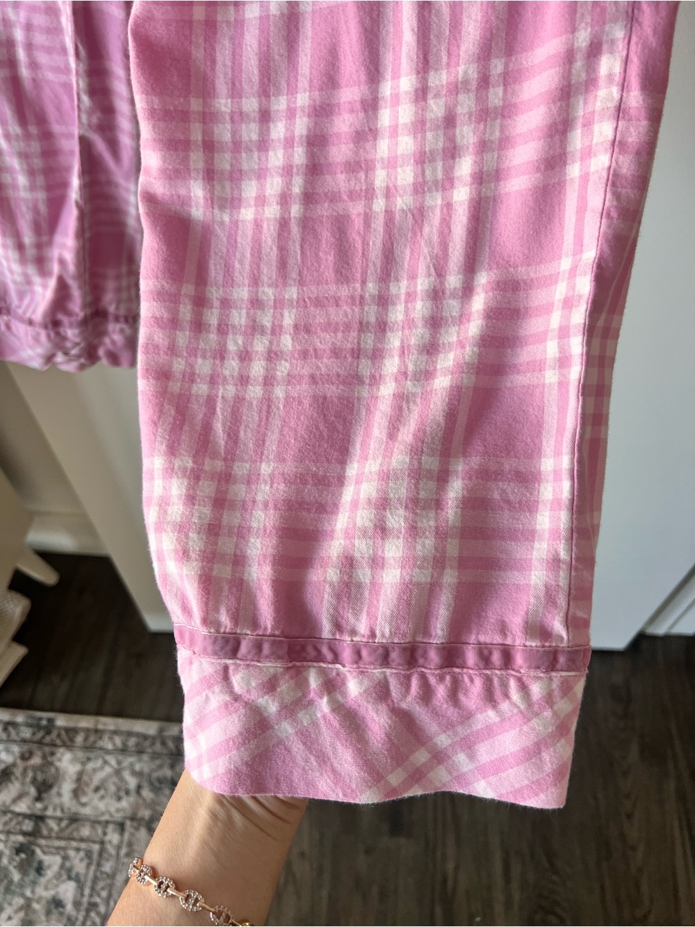 Victoria's Secret PINK Flannel Plaid Pajama Set Pink Size M/L - Picture 3 of 15